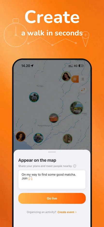 Nearvy flow for creating a walk in seconds