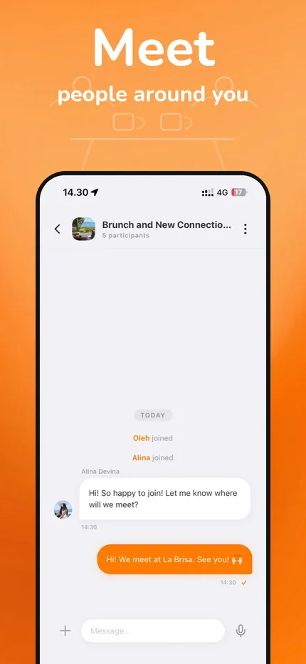 Nearvy screen for meeting people nearby